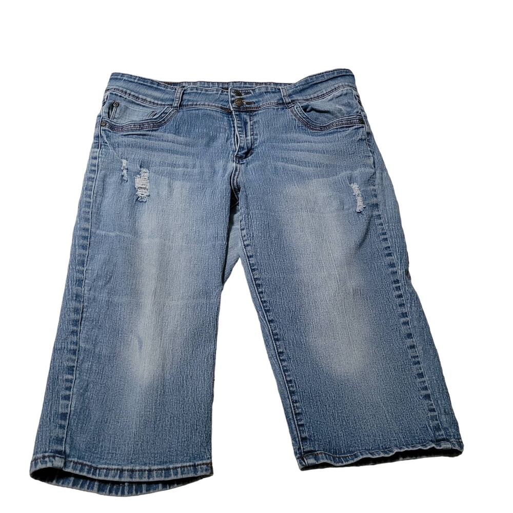 ABM Jeans Jean Shorts Size 20 light wash distressed